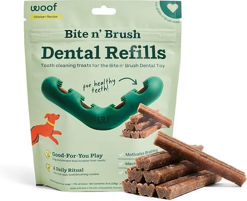 Bite n' Brush Refill Grain-Free Chicken Sticks Adult Dental Dog Chew Treats, 8-oz bag