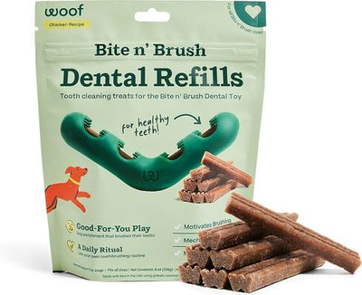 Bite n' Brush Refill Grain-Free Chicken Sticks Adult Dental Dog Chew Treats, 8-oz bag