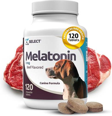 Melatonin Beef Flavor Calming Dog Supplement, 3-mg, 120 count