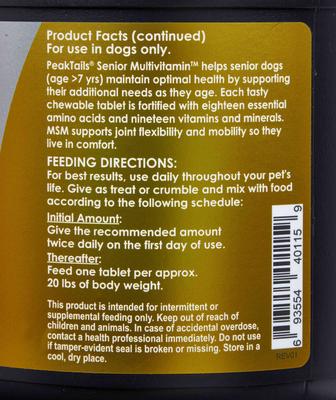 Senior Multivitamin Tablet Supplement for Dogs, 150 count