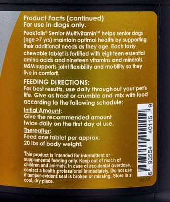 Senior Multivitamin Tablet Supplement for Dogs, 150 count