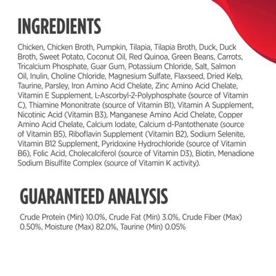 Nulo, Savory Stews Ancient Grains Chicken, Tilapia & Duck, Pollo + Tilapia + Pato + Calabaza + Quinoa Roja en Caldo, Cachorros y Adultos, 170 g × 8 latas