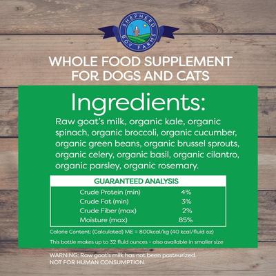 Raw Goat's Milk Super Greens Blend Freeze-Dried Dog & Cat Treats, 32-oz bottle