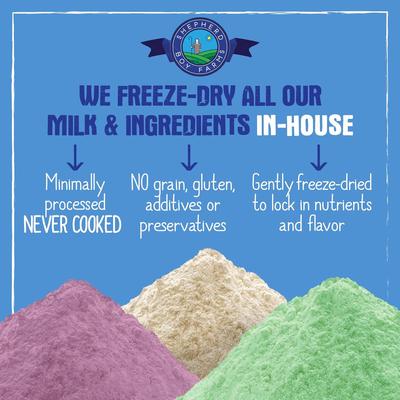 Raw Goat's Milk Super Greens Blend Freeze-Dried Dog & Cat Treats, 32-oz bottle