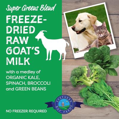 Raw Goat's Milk Super Greens Blend Freeze-Dried Dog & Cat Treats, 32-oz bottle