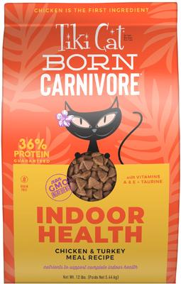 Born Carnivore Indoor Health Chicken & Turkey Meal Dry Cat Food, 3-lb bag