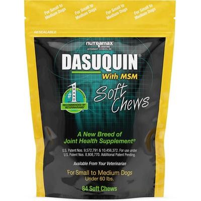 Paquete: Cápsulas blandas Nutramax Welactin Canine Omega-3 + Masticables blandos Dasuquin con MSM, suplemento para la salud articular de perros pequeños y medianos