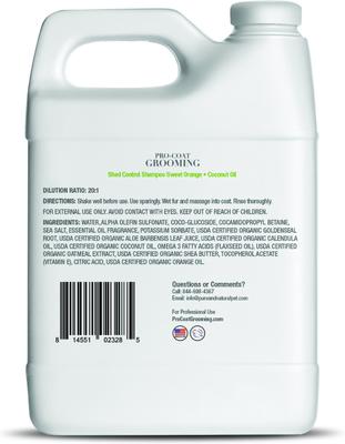 Sweet Orange, Coconut Oil Shed Control Dog Shampoo, 1-gal bottle