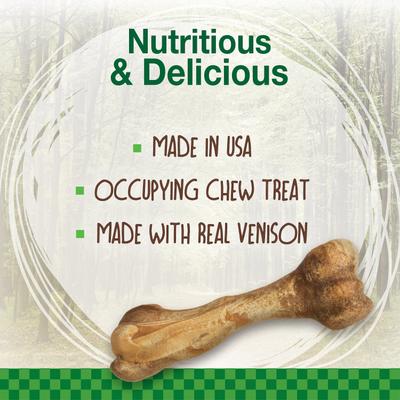 Healthy Edibles WILD Natural Long Lasting Venison Flavor Dog Chew Treat, Large