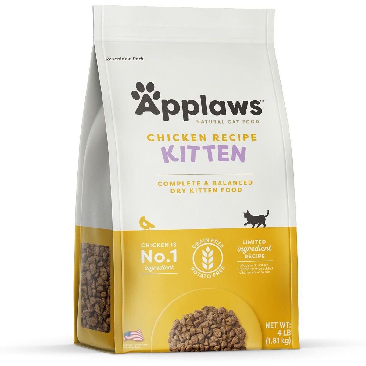 Kitten Alimento Seco, Complete Pollo Recipe for Kittens. 1.81 kg, caja de 1. - Applaws