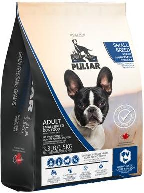 Pulsar Weight Management Adult Grain-Free Chicken, Turkey & Salmon Small Breed Dry Dog Food, 3.3-lb bag