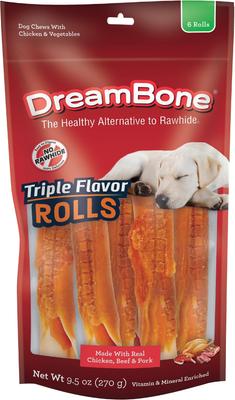 Galletas para perros Triple Flavor Rolls, 6 unidades