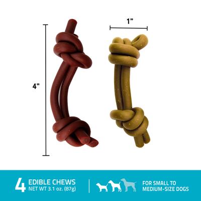 Small Knotted Dog Treats, 4 count