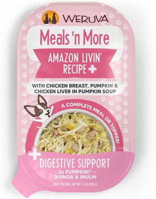 Comida húmeda natural para perros Meals 'n More, Amazon Livin' Plus Digestive Support, 3.5 oz, 12 unidades