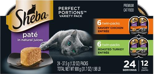Perfect Portions Grain-Free Gourmet Chicken & Tuna Pate Entree Adult Wet Cat Food Trays, 2.6-oz, case of 24