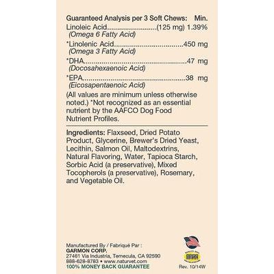 Omega-Gold - Suplemento para el cuidado de la piel y el pelaje con sabor a tocino y pollo para perros y gatos (180 unidades)