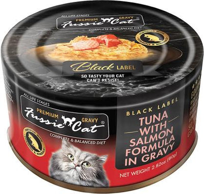 Tuna with Salmon in Gravy Wet Cat Food, 2.82-oz can, case of 24
