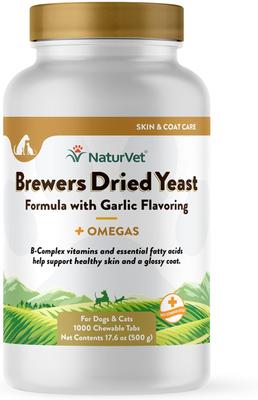 Brewer's Dried Yeast with Omegas Chewable Tablets Skin & Coat Supplement for Cats & Dogs, 500 count