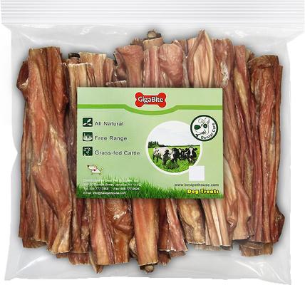 GigaBite - Palitos de vejiga de res, 12 pulgadas, premios para perros, 10 unidades