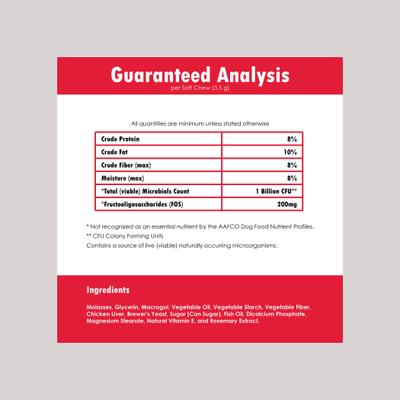 Chicken Flavored Soft Chew Digestive Supplement for Dogs, 60 count