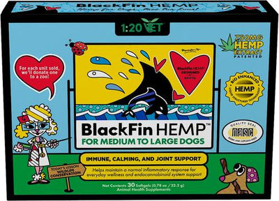 BlackFin HEMP Immune & Joint Supplement for Medium & Large Dogs, .78-oz, 30 count