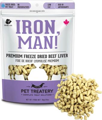 Iron Man Beef Liver Grain-Free Freeze-Dried Dog & Cat Treats, 1.76-oz bag