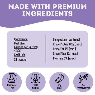 Iron Man Beef Liver Grain-Free Freeze-Dried Dog & Cat Treats, 1.76-oz bag