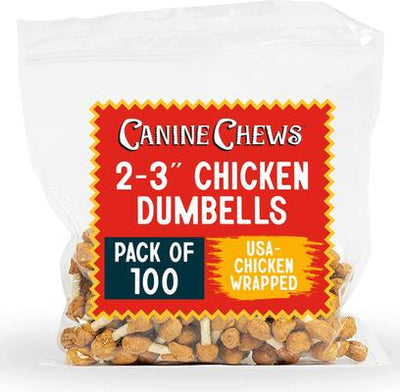 3-inch Munchy Dumbbell Chicken Flavor Dental Dog Chews, 100 count
