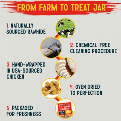 3-inch Munchy Dumbbell Chicken Flavor Dental Dog Chews, 100 count