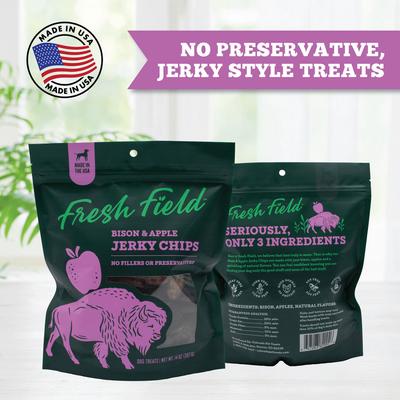 Bison & Apple Non-GMO Jerky Dog Treats, 14-oz bag