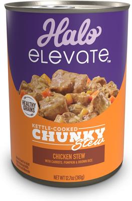Elevate Kettle Cooked Chunky Healthy Grains Chicken Stew with Carrots, Pumpkin & Brown Rice Wet Dog Food, 12.7-oz can, case of 6