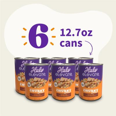 Elevate Kettle Cooked Chunky Healthy Grains Chicken Stew with Carrots, Pumpkin & Brown Rice Wet Dog Food, 12.7-oz can, case of 6