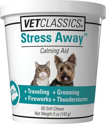 Stress Away Calming Aid Soft Chews Dog & Cat Supplement, 65 count