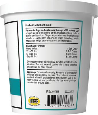 Stress Away Calming Aid Soft Chews Dog & Cat Supplement, 65 count