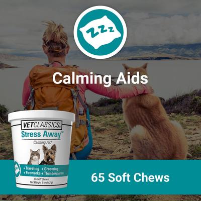 Stress Away Calming Aid Soft Chews Dog & Cat Supplement, 65 count