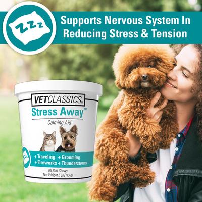 Stress Away Calming Aid Soft Chews Dog & Cat Supplement, 65 count