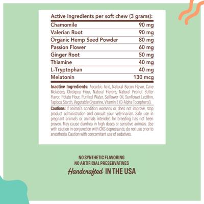 Calming Melatonin Peanut Butter & Bacon Flavored Soft Chew Supplement for Dogs, 90 count