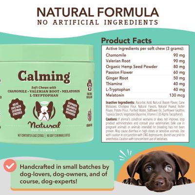 Calming Melatonin Peanut Butter & Bacon Flavored Soft Chew Supplement for Dogs, 90 count