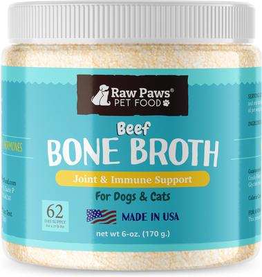 Grass-Fed Beef Bone Broth Powder for Dogs & Cats, Pet Supplement & Grain-Free Food Topper, 6-oz jar