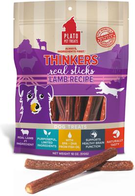 Golosinas para perros Thinkers Real Sticks con receta de cordero, bolsa de 18 oz