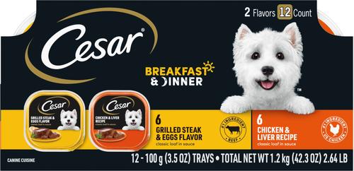 Breakfast Classic Loaf in Sauce Variety Pack Small Breed Adult Wet Dog Food Trays, 3.5-oz, case of 12