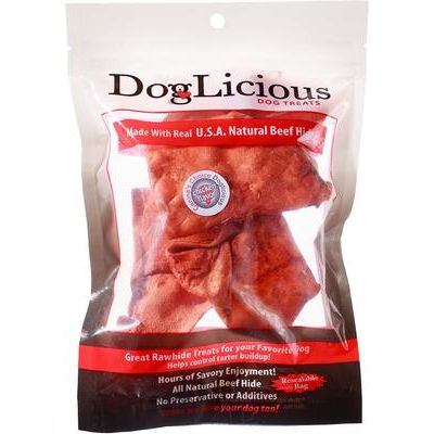 Galletas de mantequilla de cacahuete y cuero crudo DogLicious, bolsa de 85 g