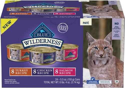 Wilderness Pate Variety Pack Duck, Chicken & Salmon Grain-Free Cat Canned Food, 3-oz, case of 12