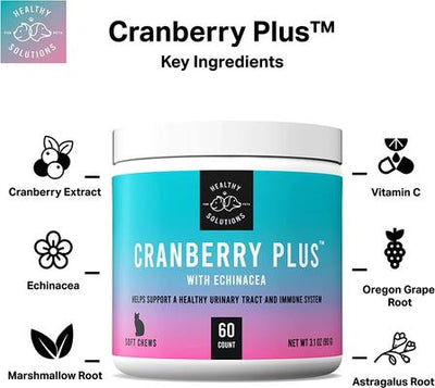 Cranberry Urinary & Kidney Supplement for Cats, 60 count
