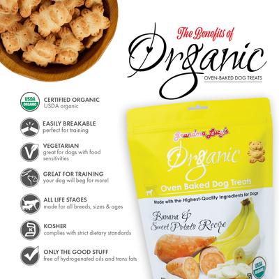Organic Banana & Sweet Potato Oven Baked Dog Treats, 14-oz bag