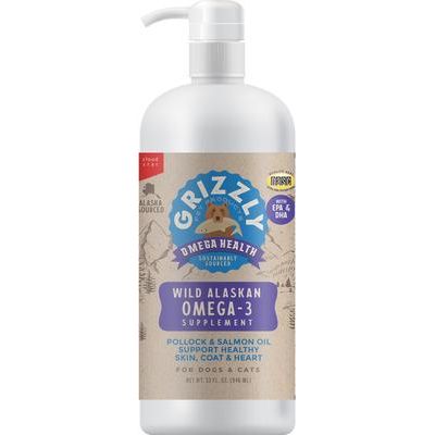 Suplemento para perros Omega Health Omega-3, botella de 64 onzas líquidas
