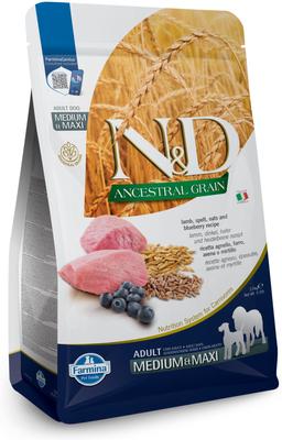 N&D Ancestral Grain Lamb & Blueberry Medium & Maxi Adult Dry Dog Food, 5.5-lb bag