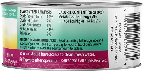 Grain-Free Chicken & Salmon Recipe Canned Cat Food, 2.8-oz, case of 24