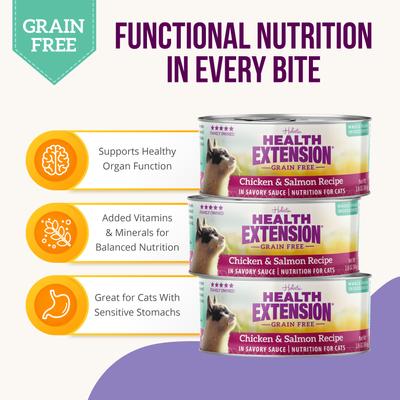 Grain-Free Chicken & Salmon Recipe Canned Cat Food, 2.8-oz, case of 24