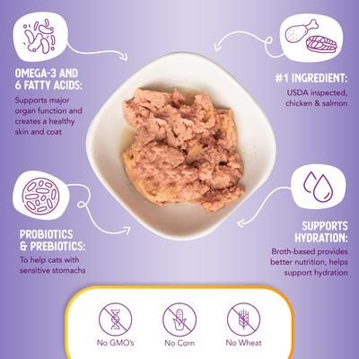 Grain-Free Chicken & Salmon Recipe Canned Cat Food, 2.8-oz, case of 24